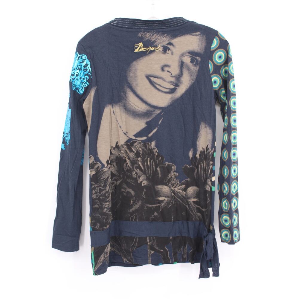 Desigual Shirt Womens Long Sleeve Portrait Print Medium